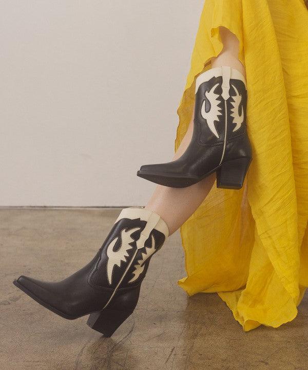 OASIS SOCIETY Houston - Layered Panel Cowboy Boots - SHANKARA CHÉRIE