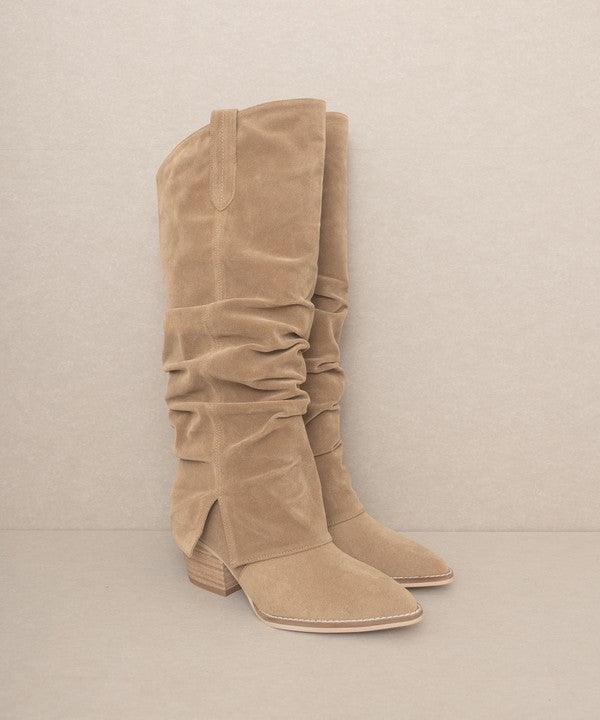 OASIS SOCIETY Thea - Fold Over Slit Jean Boots - SHANKARA CHÉRIE