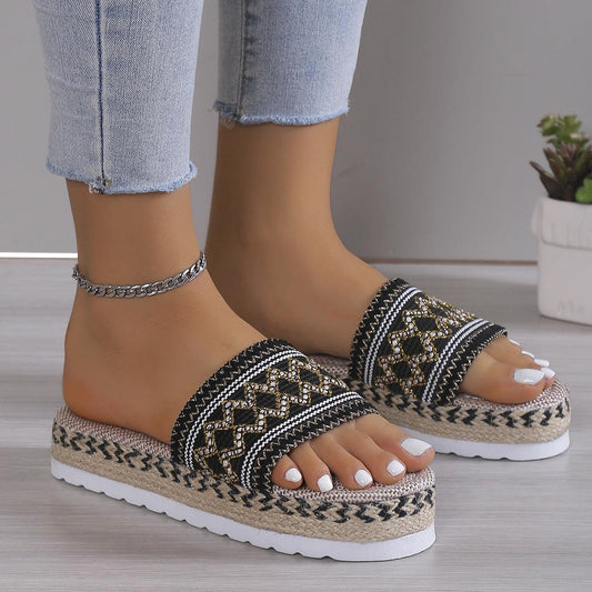 Open Toe Platform Sandals.