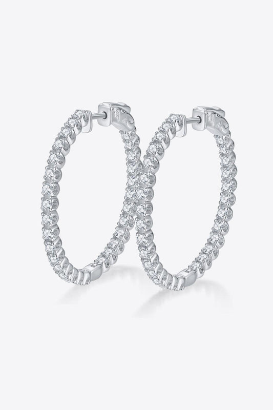 Platinum-Plated Moissanite Huggie Earrings - SHANKARA CHÉRIE