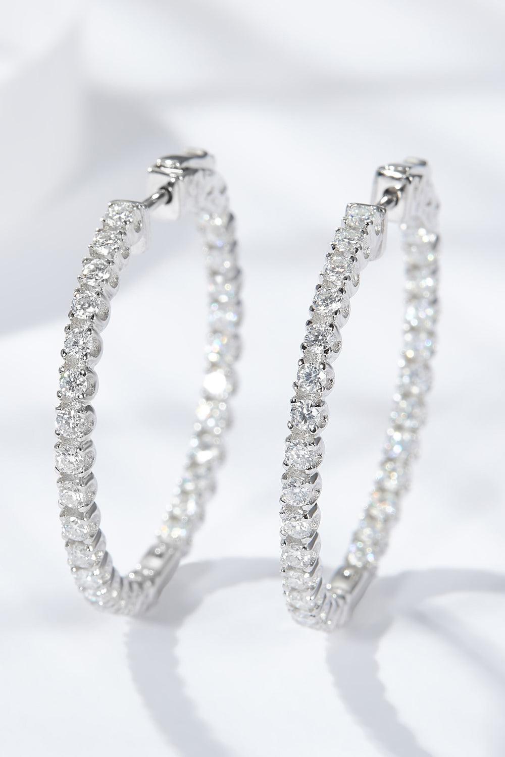 Platinum-Plated Moissanite Huggie Earrings - SHANKARA CHÉRIE