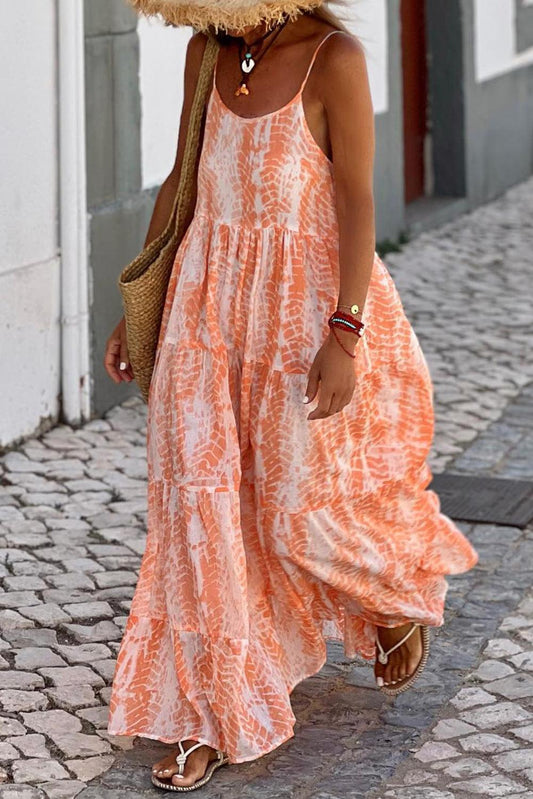 Printed Scoop Neck Maxi Cami Dress - SHANKARA CHÉRIE