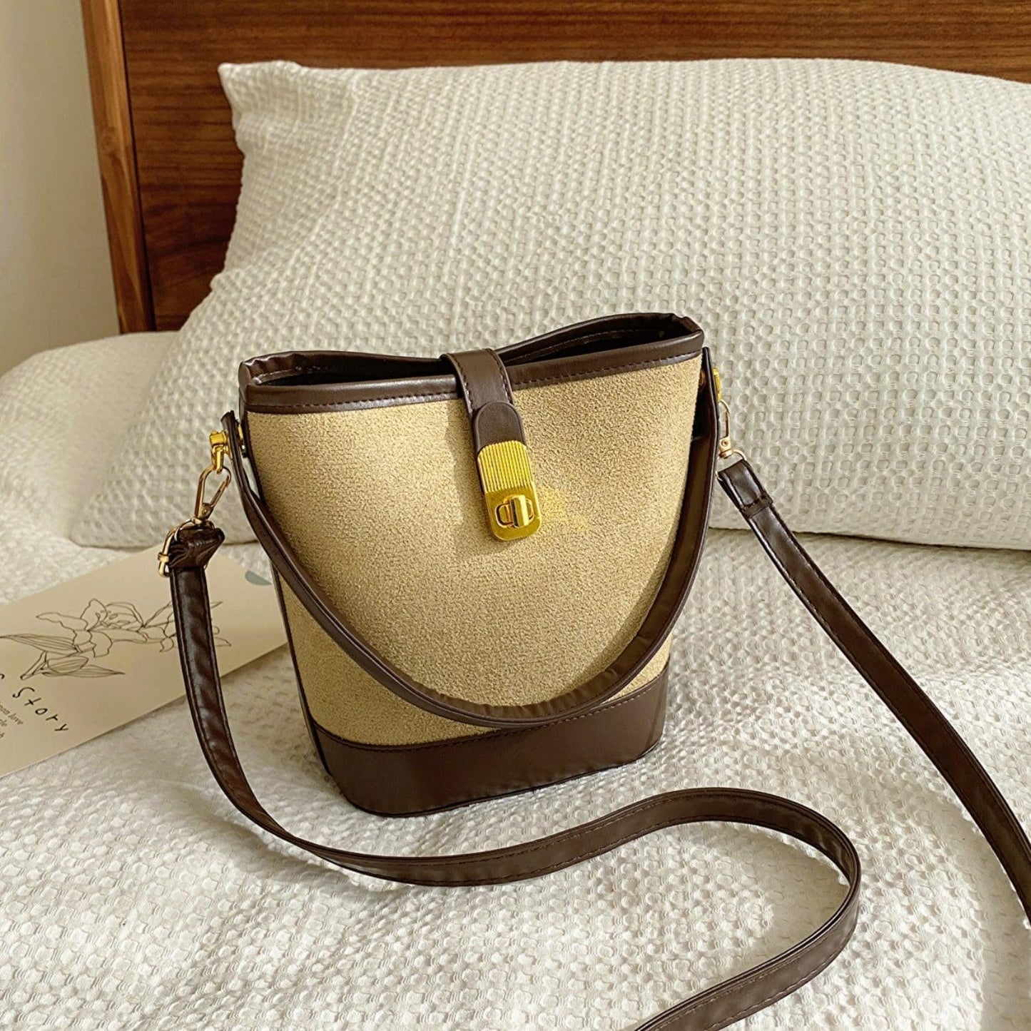 PU Leather Bucket Crossbody Bag - SHANKARA CHÉRIE