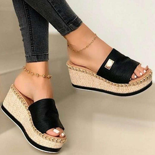 PU Leather Open Toe Sandals.