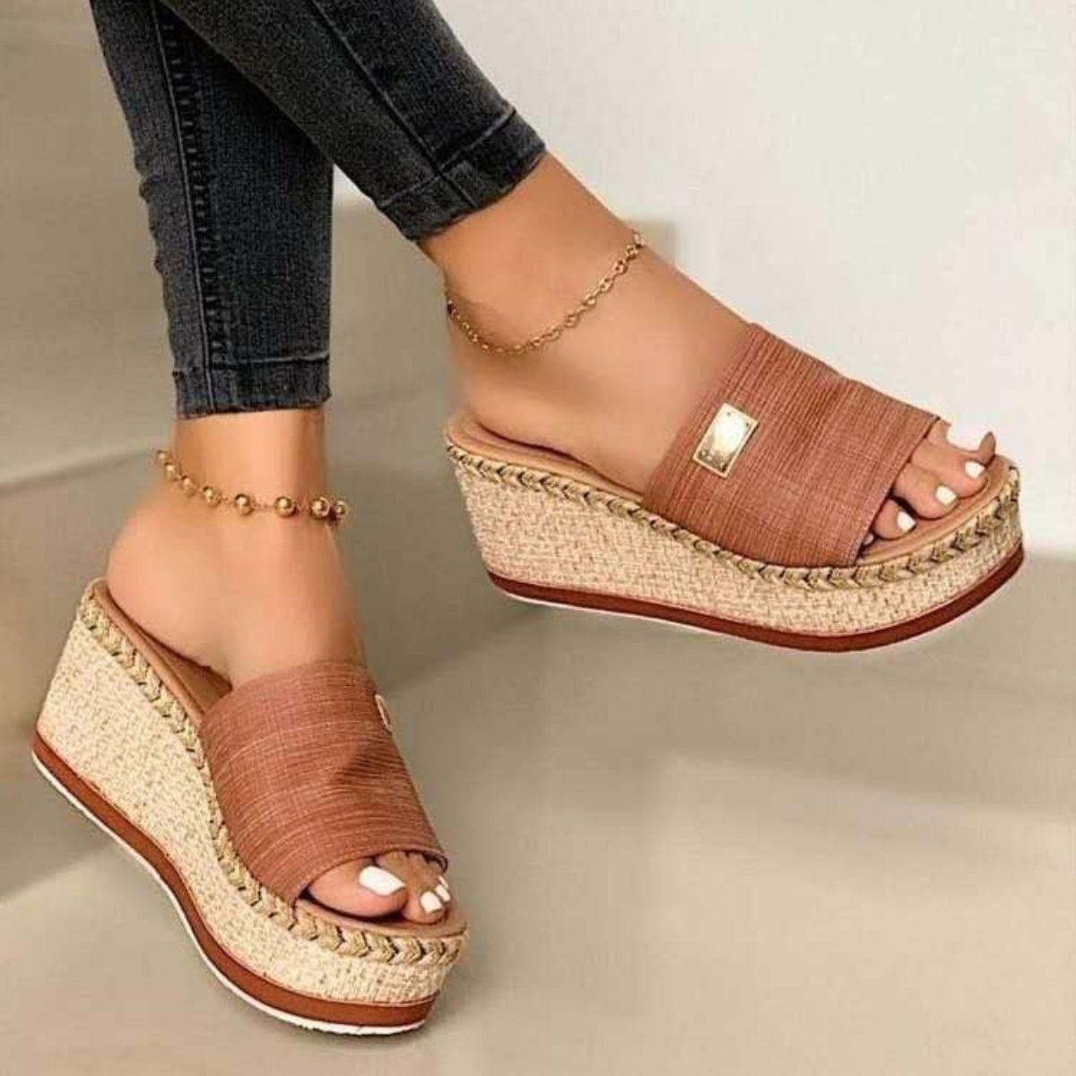 PU Leather Open Toe Sandals.
