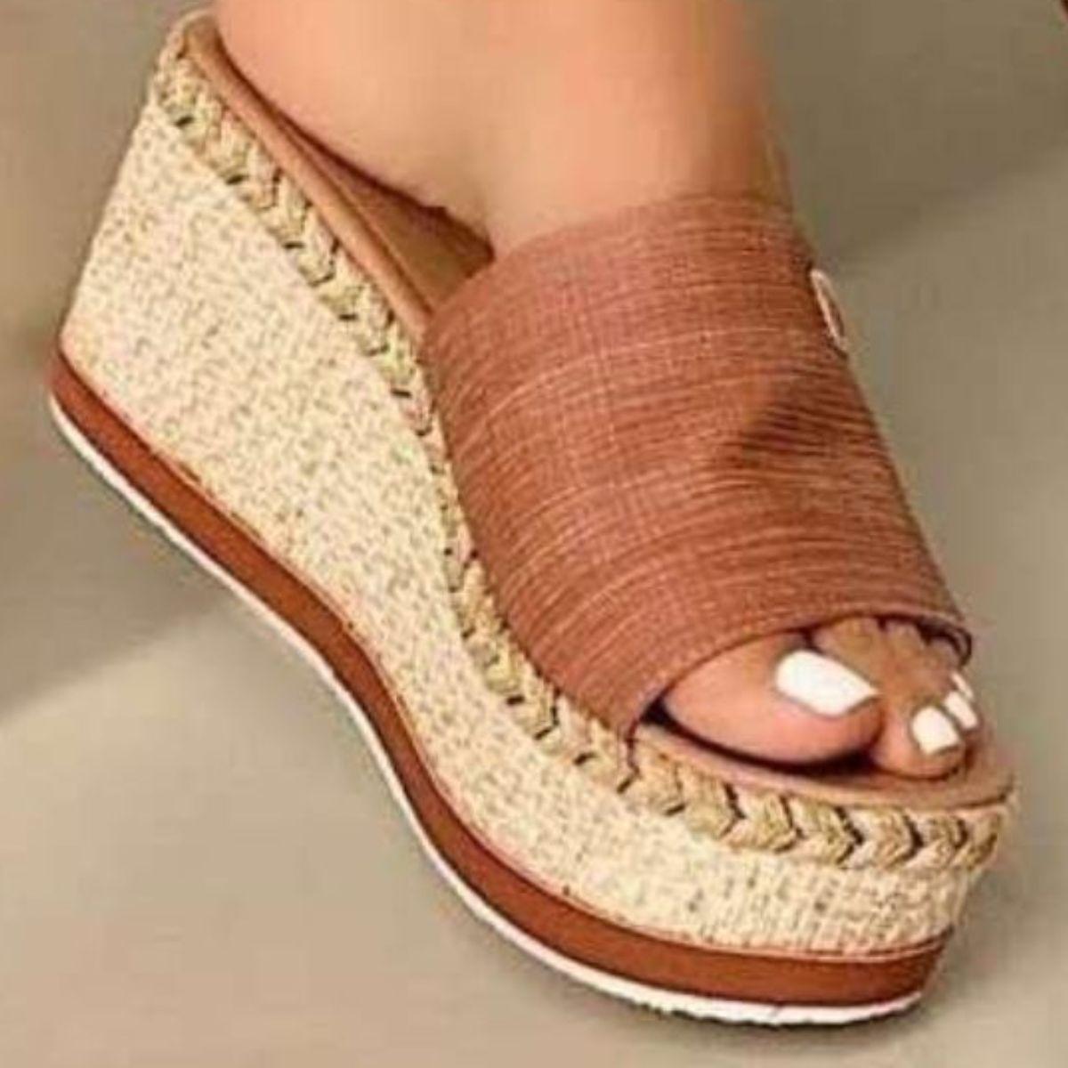 PU Leather Open Toe Sandals.