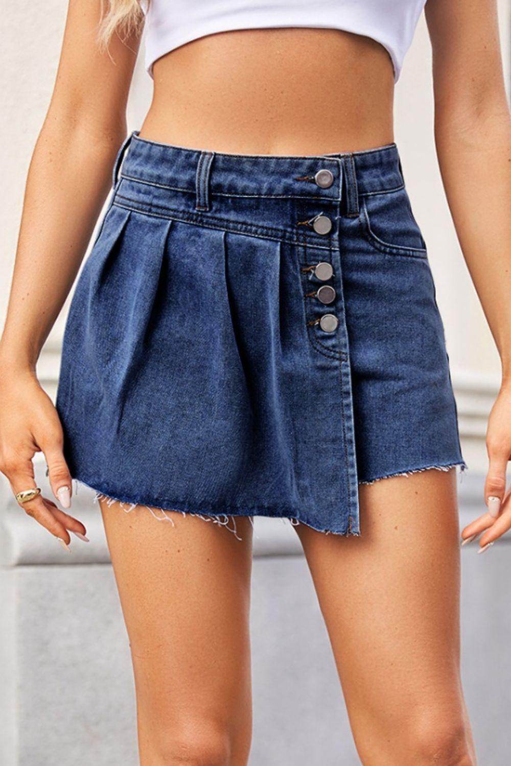 Raw Hem Denim skort - SHANKARA CHÉRIE