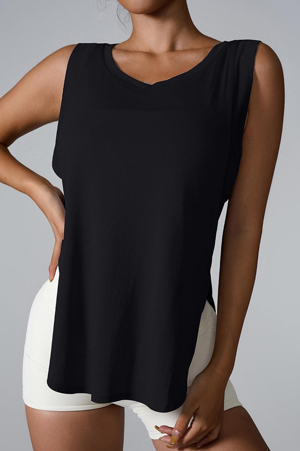 Slit Round Neck Active Tank - SHANKARA CHÉRIE