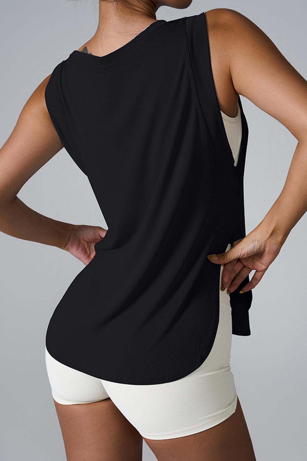 Slit Round Neck Active Tank - SHANKARA CHÉRIE