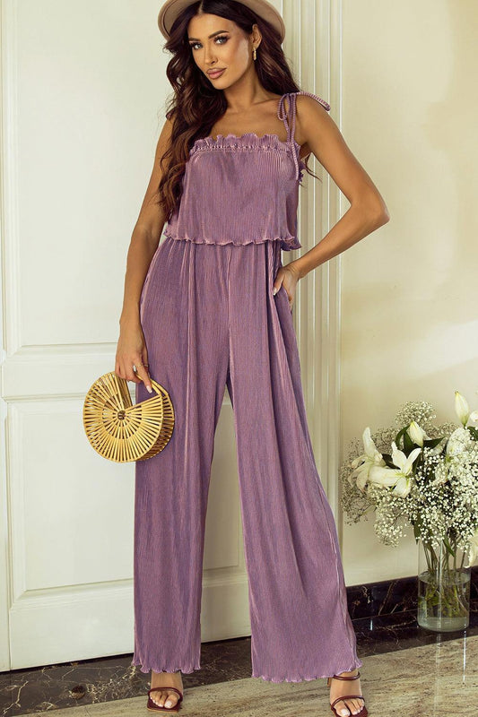 Square Neck Spaghetti Strap Jumpsuit - SHANKARA CHÉRIE