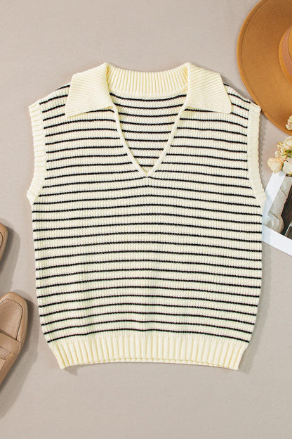 Striped Collared Neck Tank - SHANKARA CHÉRIE