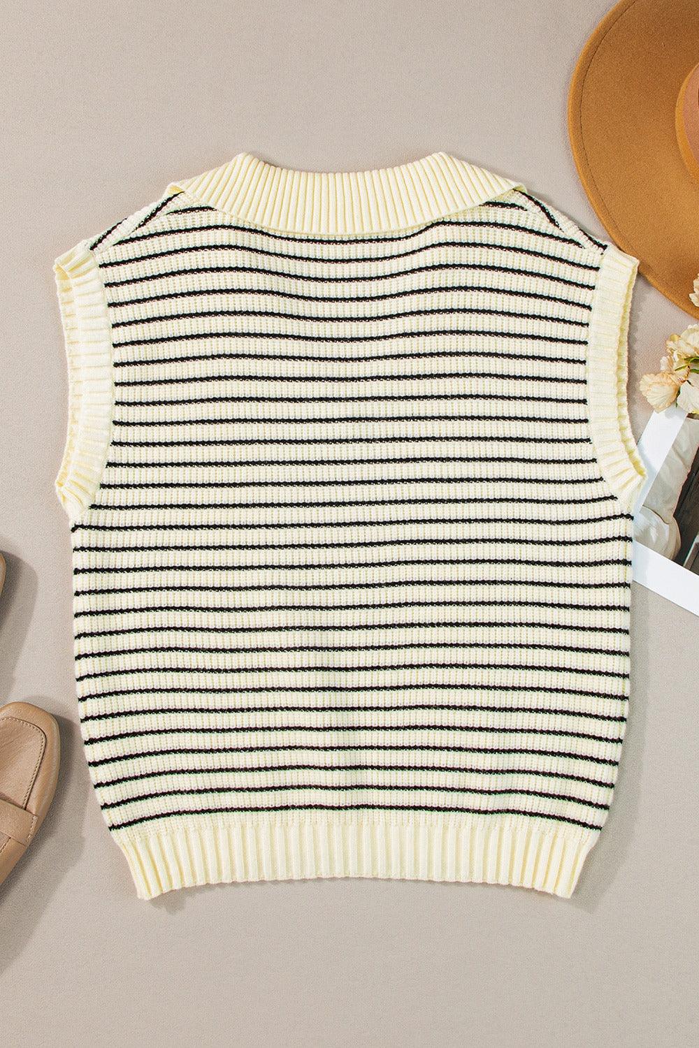 Striped Collared Neck Tank - SHANKARA CHÉRIE