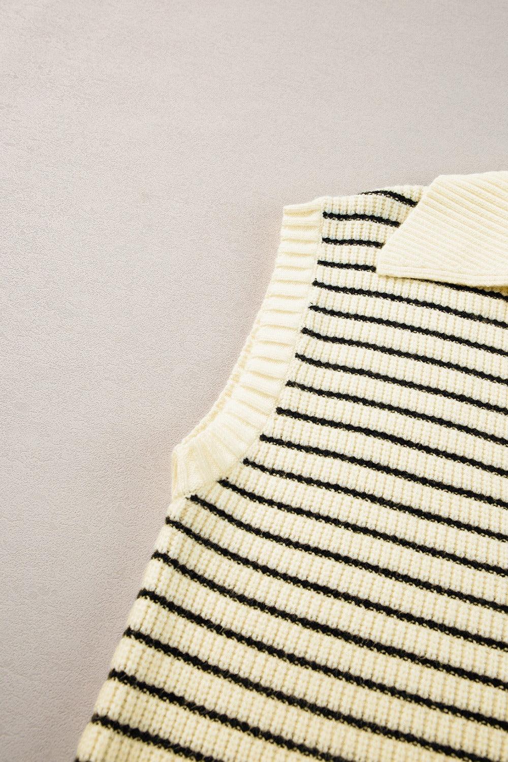 Striped Collared Neck Tank - SHANKARA CHÉRIE