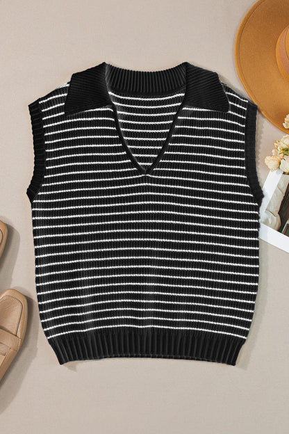 Striped Collared Neck Tank - SHANKARA CHÉRIE