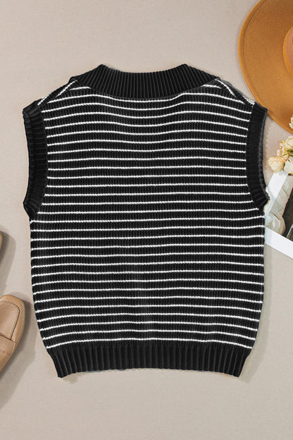 Striped Collared Neck Tank - SHANKARA CHÉRIE