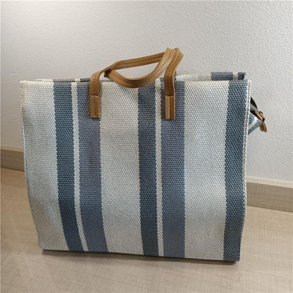 Striped Shoulder Canvas Bag - SHANKARA CHÉRIE