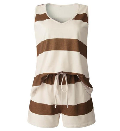 Stripped Vest and Shorts Set - SHANKARA CHÉRIE