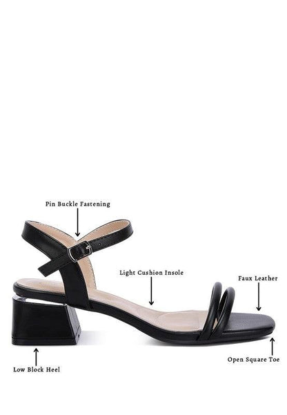 Sulein Ankle Strap Low Block Heels - SHANKARA CHÉRIE