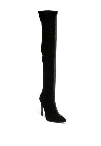 Tilera Stretch Over The Knee Stiletto Boots - SHANKARA CHÉRIE