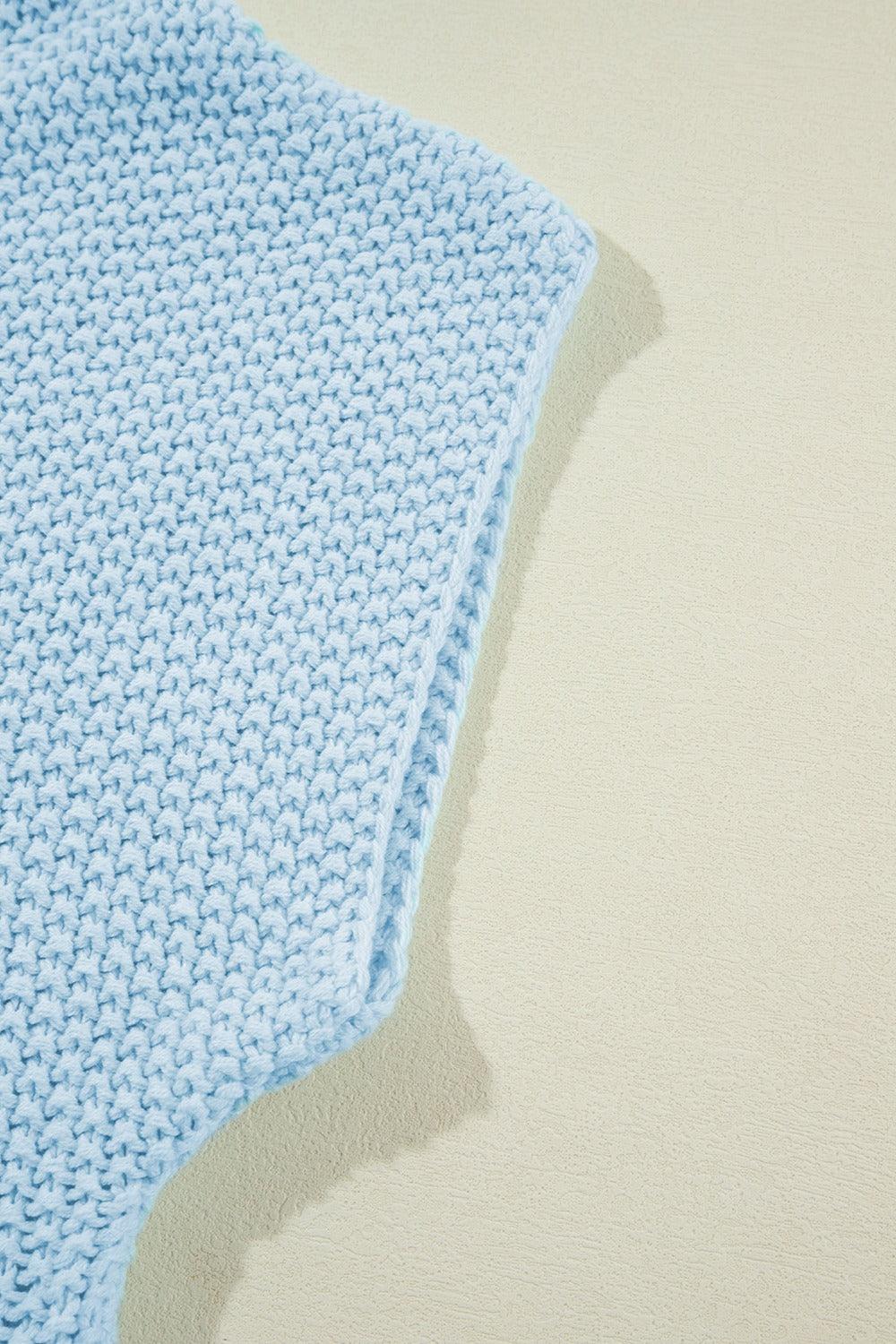 Turtleneck Cap Sleeve Sweater.