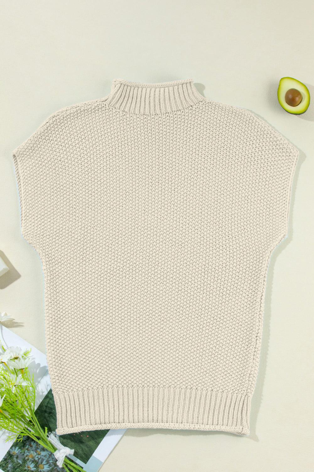 Turtleneck Cap Sleeve Sweater - SHANKARA CHÉRIE