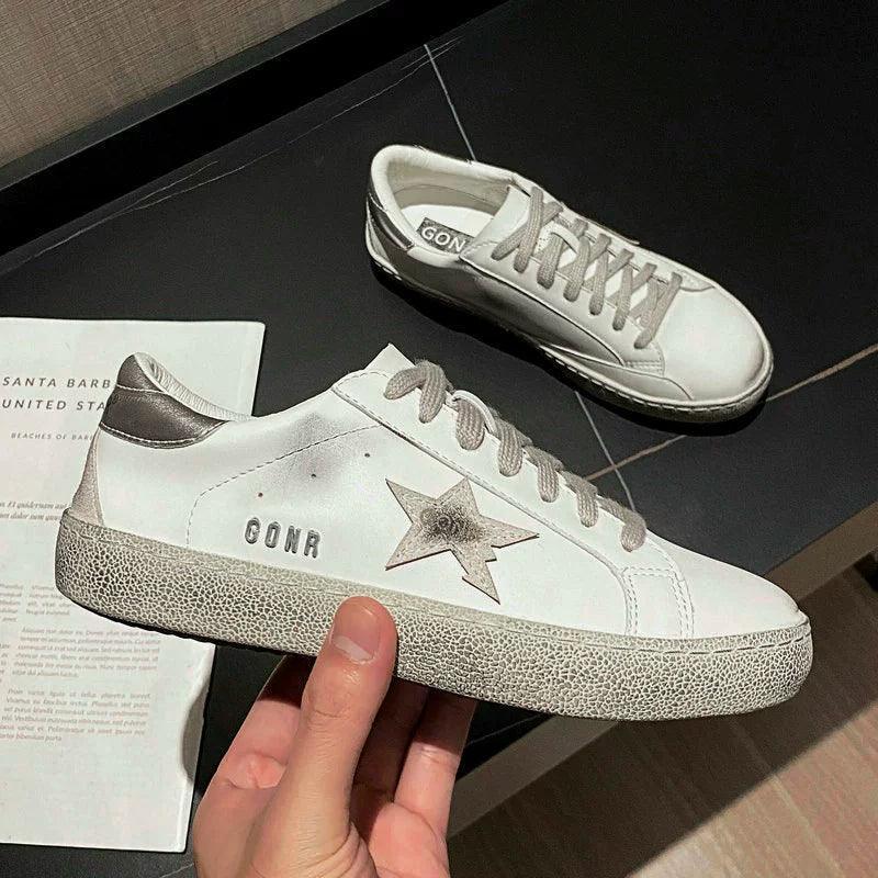 Vintage white sneakers.