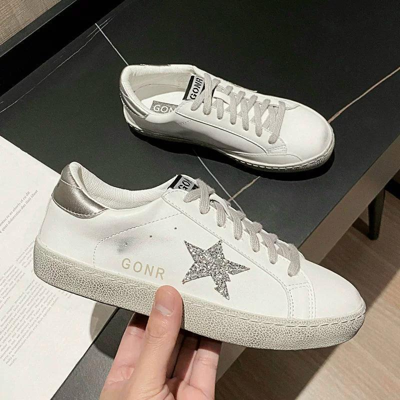 Vintage white sneakers.