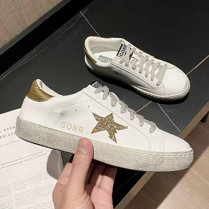 Vintage white sneakers.