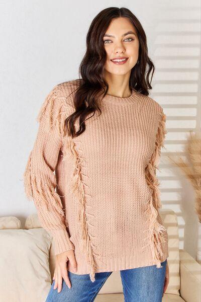 And The Why Tassel Detail Long Sleeve Sweater - SHANKARA CHÉRIE