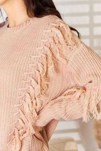 And The Why Tassel Detail Long Sleeve Sweater - SHANKARA CHÉRIE