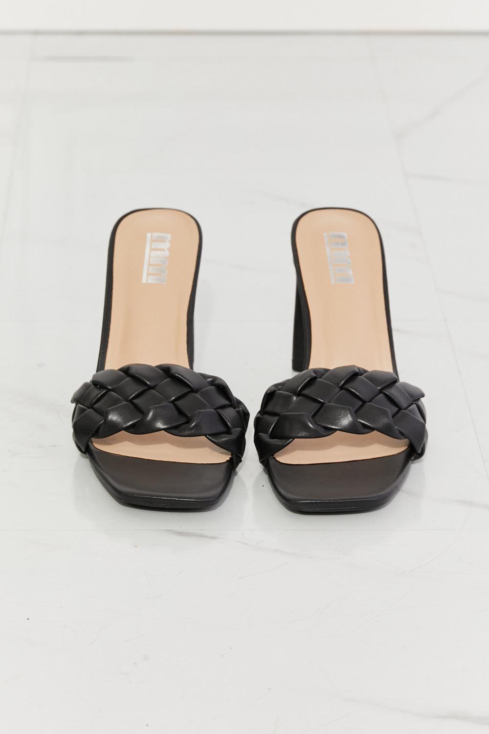 MMShoes Top of the World Braided Block Heel Sandals in Black - SHANKARA CHÉRIE