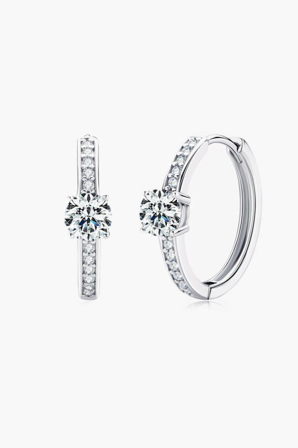 Carry Your Love 1 Carat Moissanite Platinum-Plated Earrings.