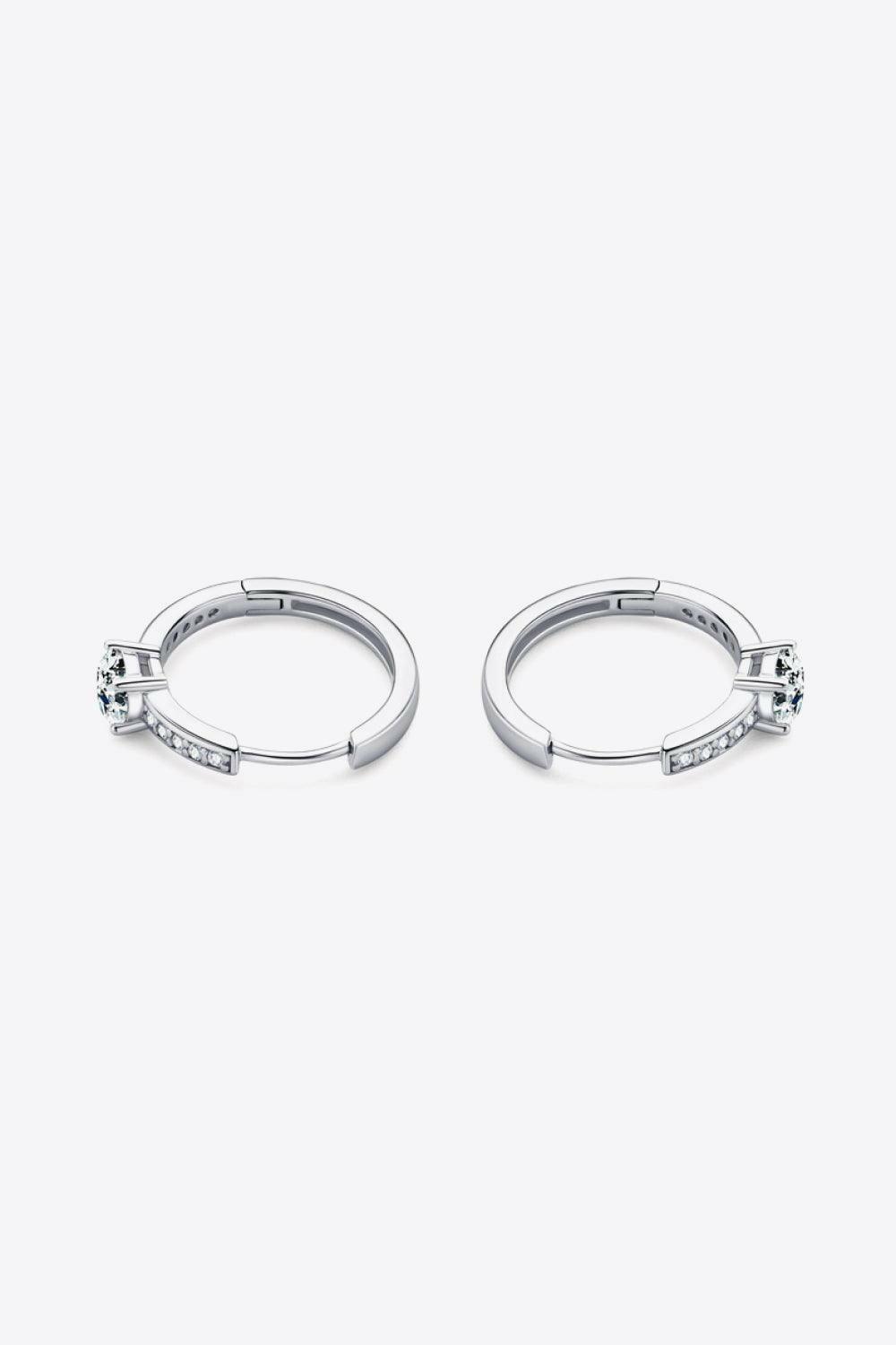 Carry Your Love 1 Carat Moissanite Platinum-Plated Earrings.