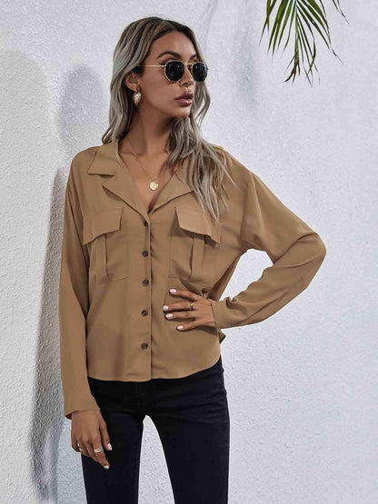 Collared Neck Button Down Shirt - SHANKARA CHÉRIE