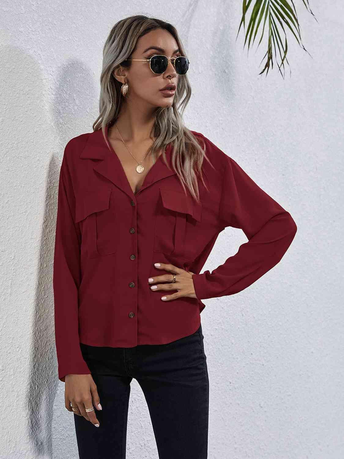 Collared Neck Button Down Shirt - SHANKARA CHÉRIE