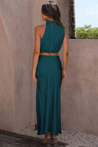 Cropped Turtle Neck Tank Top and Maxi Skirt Set - SHANKARA CHÉRIE