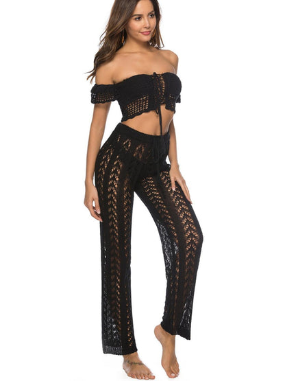 Cutout Drawstring High Waist Swim Pants - SHANKARA CHÉRIE