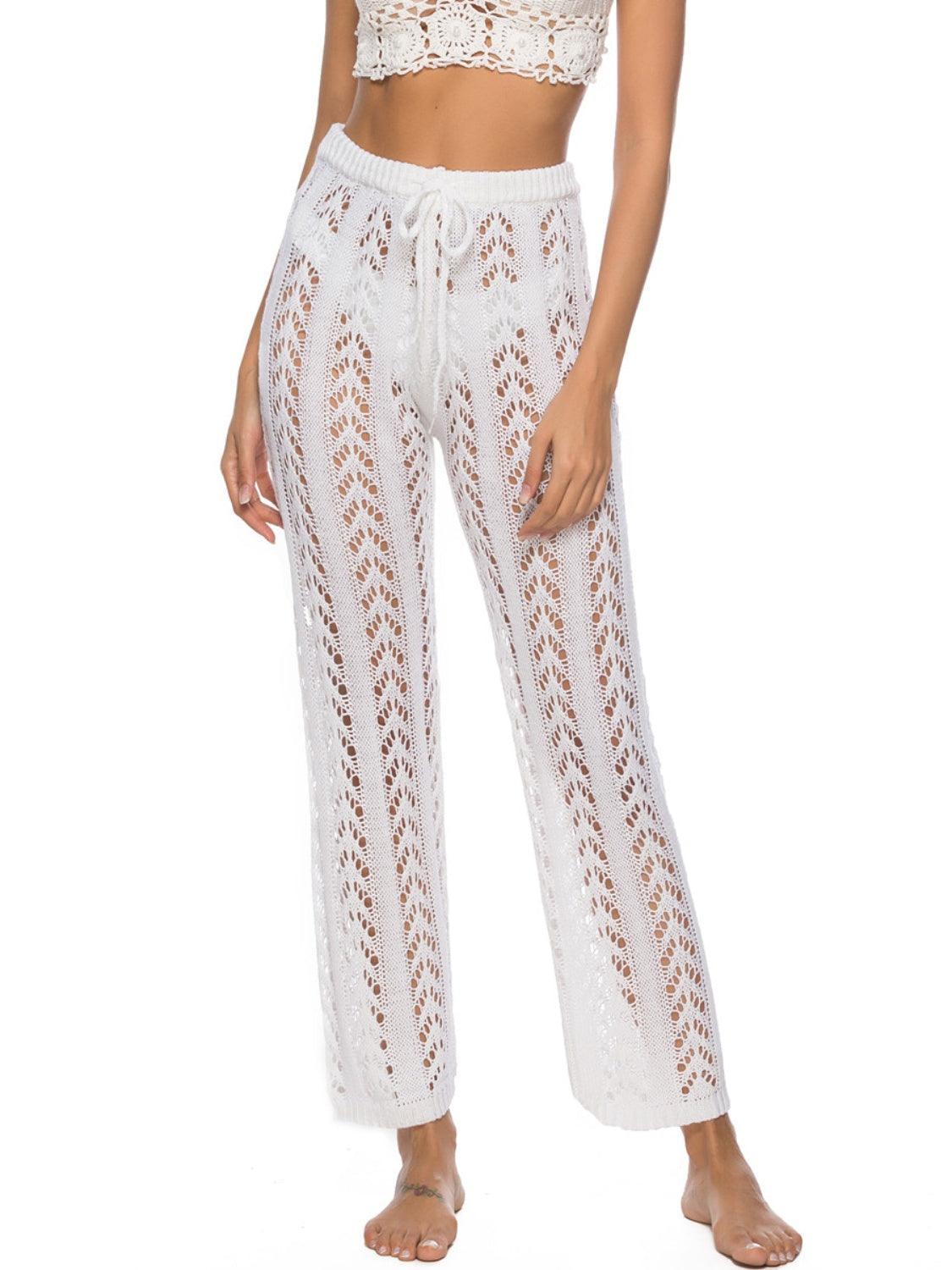 Cutout Drawstring High Waist Swim Pants - SHANKARA CHÉRIE