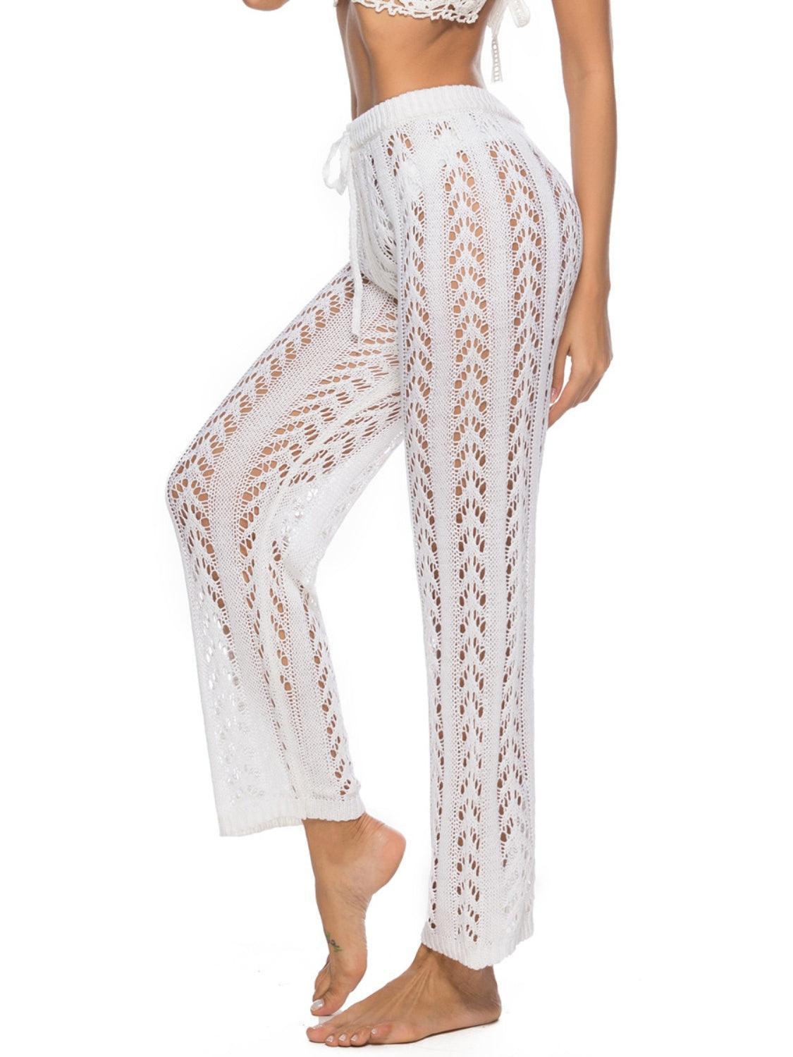 Cutout Drawstring High Waist Swim Pants - SHANKARA CHÉRIE