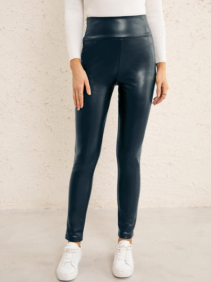 Double Take PU High Waist  Straight Pants - SHANKARA CHÉRIE