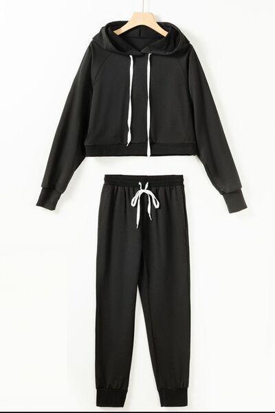 Drawstring Hoodie and Pocketed Pants Set - SHANKARA CHÉRIE