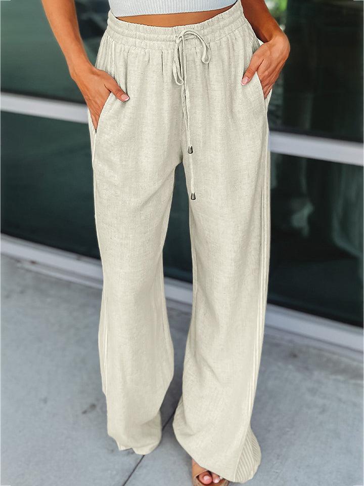 Drawstring Wide Leg Pants - SHANKARA CHÉRIE