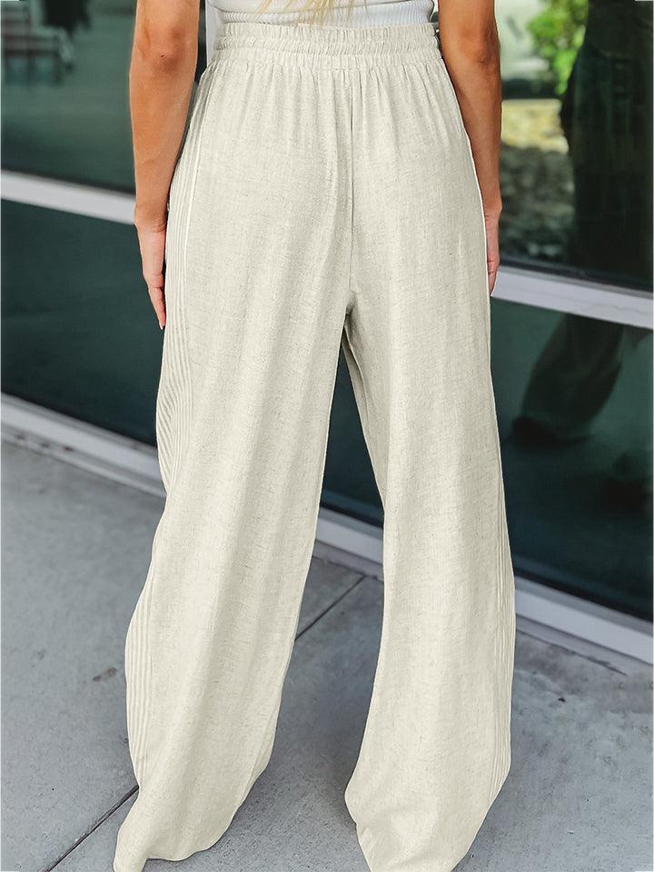 Drawstring Wide Leg Pants - SHANKARA CHÉRIE