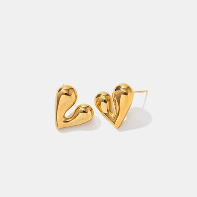 Heart Shape Stainless Steel Stud Earrings - SHANKARA CHÉRIE