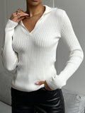 Johnny Collar Rib-Knit Top.