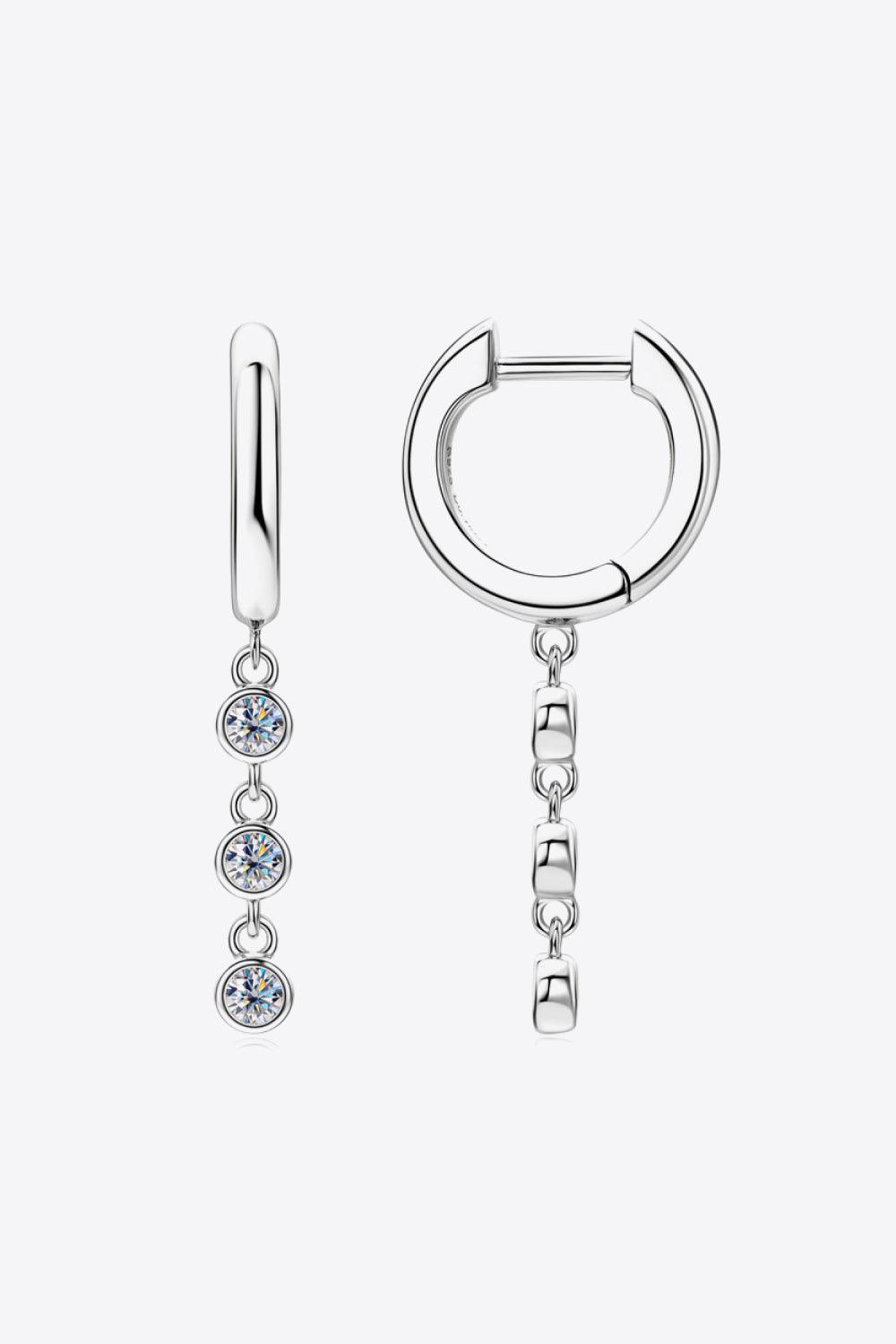Moissanite Decor 925 Sterling Silver Earrings.