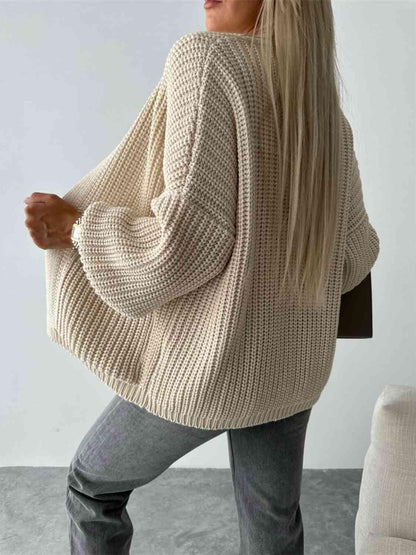 Open Front Dropped Shoulder Cardigan - SHANKARA CHÉRIE