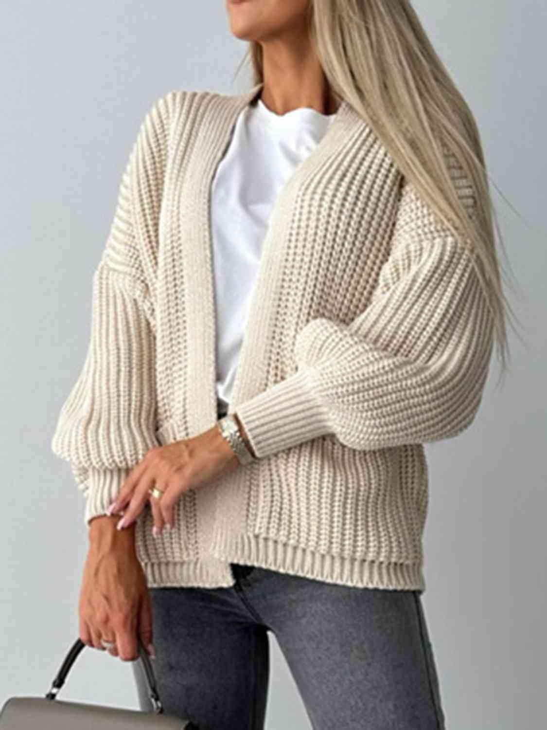 Open Front Dropped Shoulder Cardigan - SHANKARA CHÉRIE