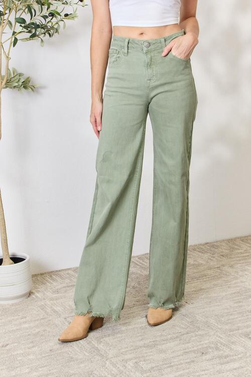 Raw Hem Jade Wide-Leg Jeans - SHANKARA CHÉRIE