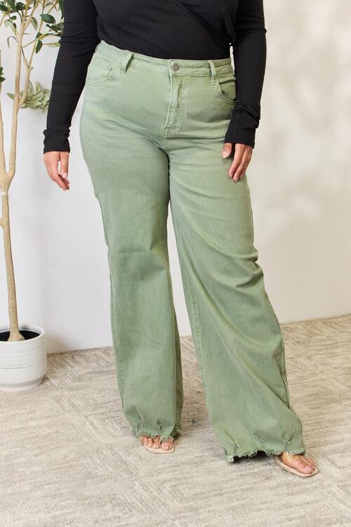 Raw Hem Jade Wide-Leg Jeans - SHANKARA CHÉRIE